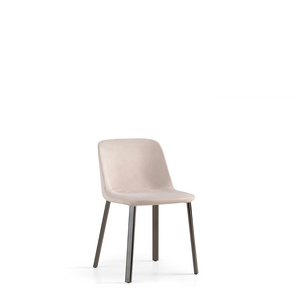 ESSE SIDE CHAIR 19" - BEIGE SUPERSUEDE 86 FABRIC/HG TITANIUM LEGS