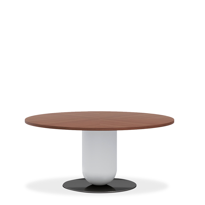 ETTORE ROUND DINING TABLE 63" - WALNUT/FOG GREY NEBBIA/TITANIUM