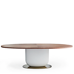 ETTORE OVAL DINING TABLE 94" - WALNUT/FOG GREY NEBBIA/BRONZE