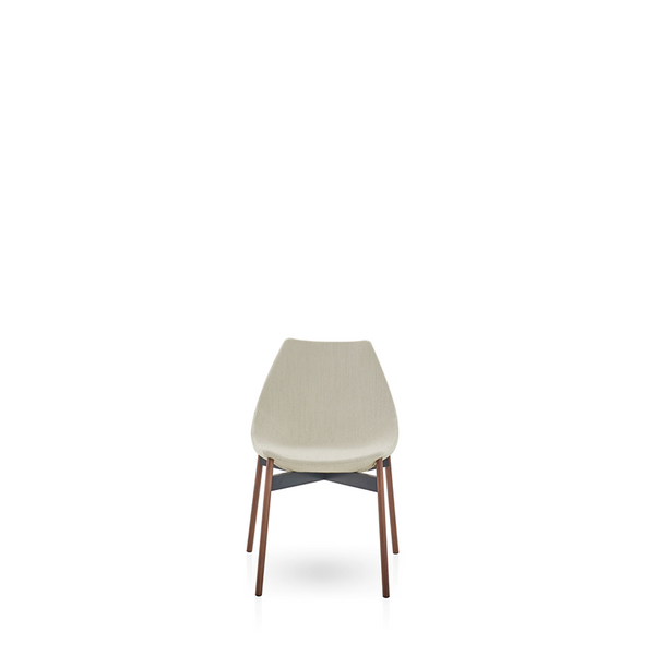 GAMMA CHAIR 22" - BEIGE ARIES 02 FABRIC/WALNUT/CHARCOAL