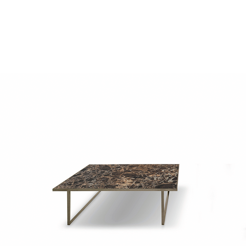 ICARO COFFEE TABLE - BROWN EMPERADOR MARBLE/BRONZE