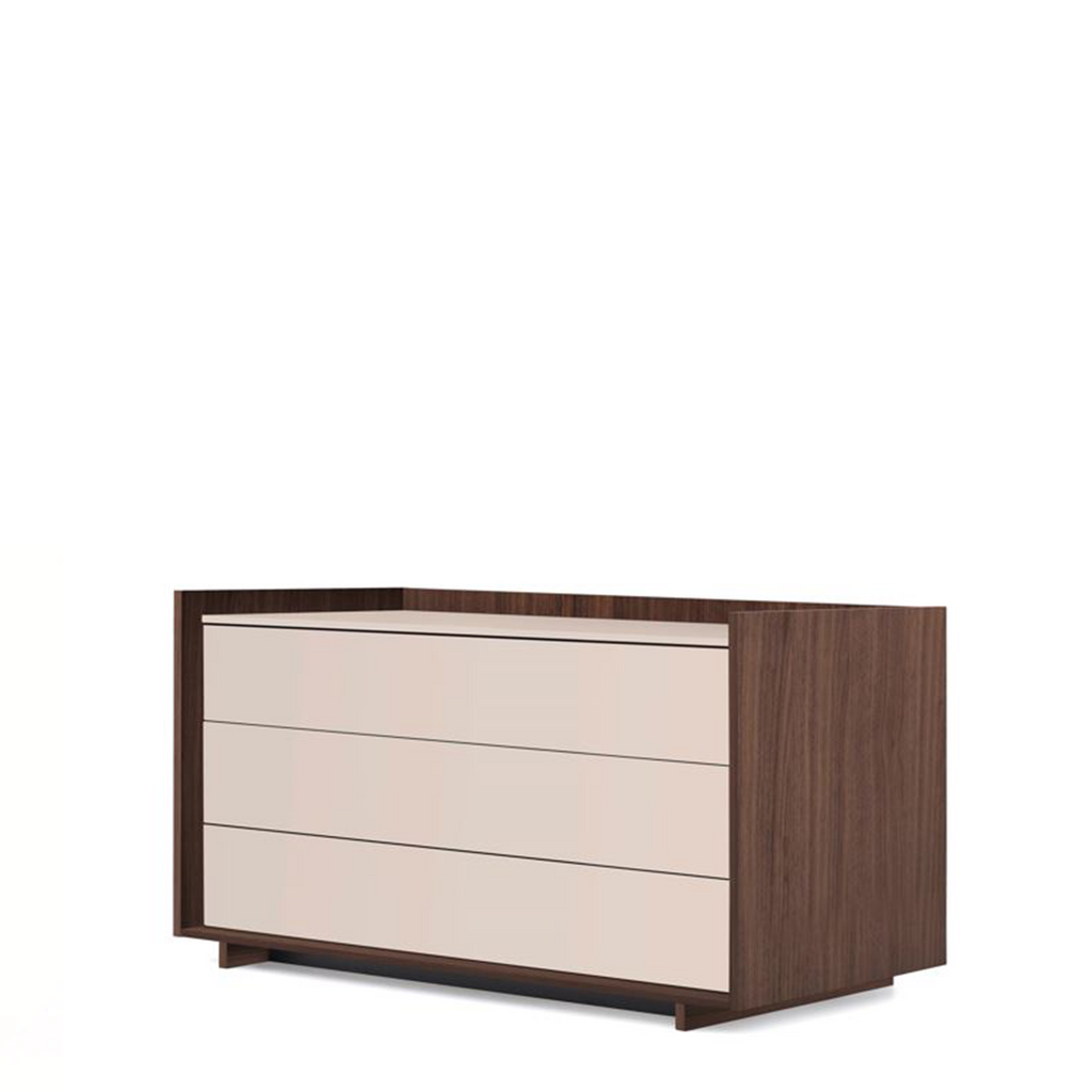 KYOTO 3 DRWERS DRESSER - WALNUT/BEIGE SETA – PIANCA USA