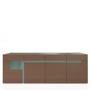 LOGOS SIDEBOARD 94" - WALNUT/HG GREEN ONICE/BRONZE