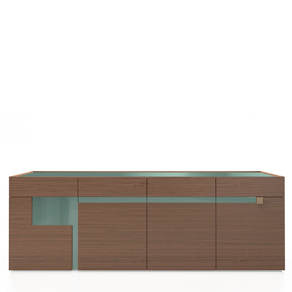 LOGOS SIDEBOARD 94" - WALNUT/HG GREEN ONICE/BRONZE