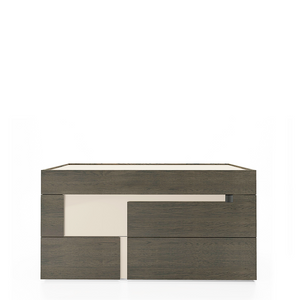 LOGOS 3 DRWRS DRESSER 60" - SMOKED OAK/SETA BEIGE/TITANIUM