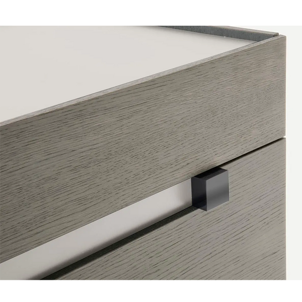 LOGOS 3 DRWRS DRESSER 60" - SMOKED OAK/SETA BEIGE/TITANIUM