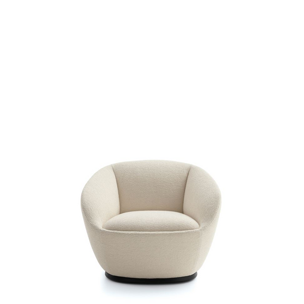 NAAN ARMCHAIR W/SWIVEL BASE - BEIGE ACQUARIUS 01 FABRIC