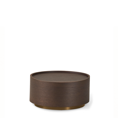 DEDALO ROUND NIGHTSTAND 22" - BURNT OAK/HG BRONZE