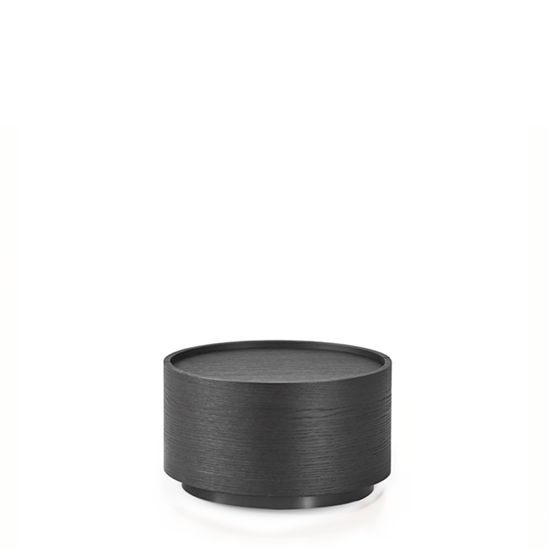 DEDALO ROUND NIGHTSTAND STACKABLE 17" - GREY OAK/TITANIUM