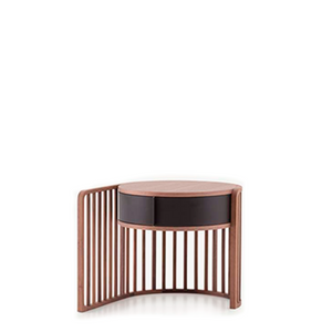 PALU' LT 1 DRWR NIGHTSTAND 23" - WALNUT/DARK BROWN MORO HARD LEATHER