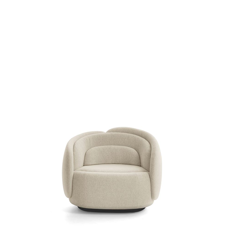 PEONIA ARMCHAIR W/FIXED BASE - BEIGE ARIES 02 FABRIC
