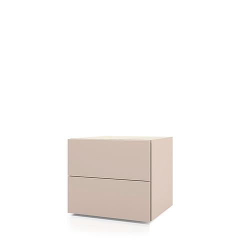 PEOPLE 2 DRWRS NIGHTSTAND 24" - BEIGE SETA MATT LACQUER