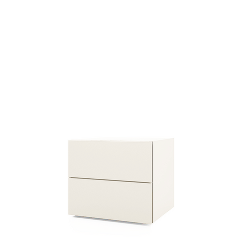 PEOPLE 2 DRWRS NIGHTSTAND 28" - WHITE MATT LACQUER