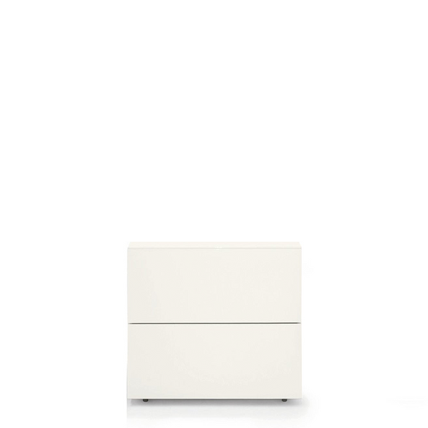 PEOPLE 2 DRWRS NIGHTSTAND 24" - WHITE MATT LACQUER