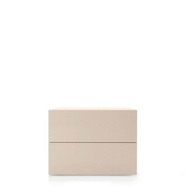 PEOPLE 2 DRWRS NIGHTSTAND 28" - BEIGE SETA MATT LACQUER