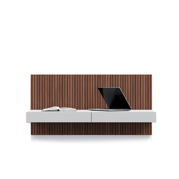 ALA WALL DESK W/GROMET 47" - WALNUT/FOG GREY NEBBIA MATT LACQUER