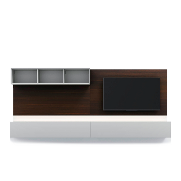 PEOPLE WALL UNIT COMP. 118" - BURNT OAK/GREY ROCCIA MATT LACQUER