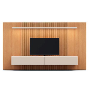 SPAZIO WALL UNIT COMP.126" - NATURAL OAK/BEIGE SETA MATT LACQUER